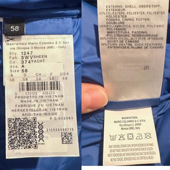 COLMAR Originals $459 Lightweight Duck Down Puffer Jacket Hoodie Zip 58/48 XXL - Picture 15 of 16